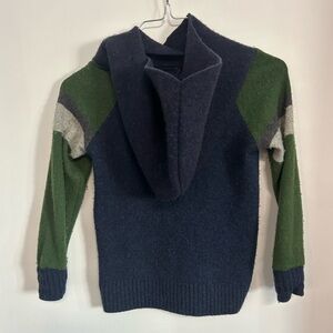 Kids' Navy and Green Colorblock Hoodie